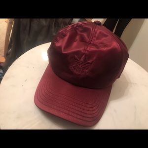 NWT Adidas Originals Maroon Satin baseball cap hat